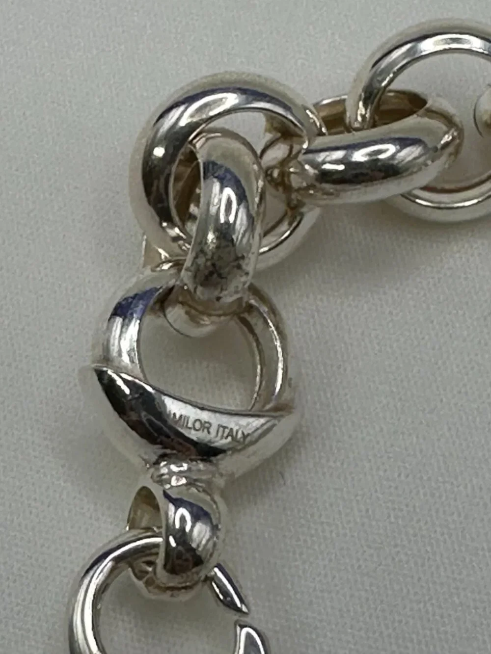 Milor Italy 950 Ultrafine Silver Open Link Bracelet - Picture 7 of 16